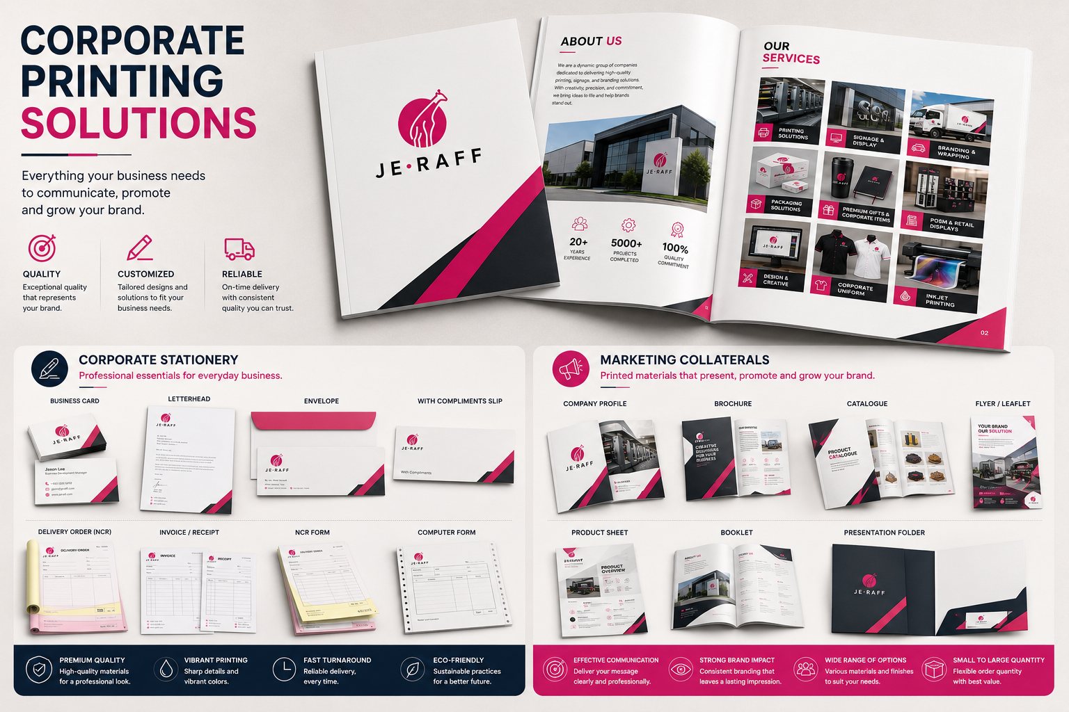 Corporate printing & marketing collaterals — JeRaff Advertising & Services