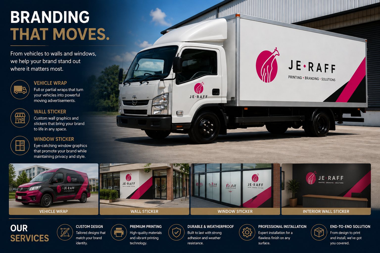 Sticker & vehicle wrapping — JeRaff Advertising & Services